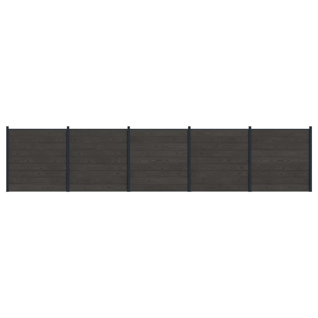 Pannello di Recinzione 5 pcs WPC e Alluminio Nero