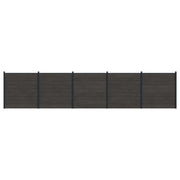 Pannello di Recinzione 5 pcs WPC e Alluminio Nero
