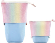 Etui 2 in 1 con chiusura a ritt, penne e porta penne, etui per ragazze, etui in piedi, etui telescopico