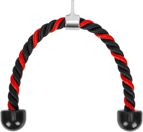 Accessori fitness premium - tricepstouw in nylon per palestra - per estensione - accessori fitness - manubrio antislip - corda per estensione - rosso, blu, nero - rafforzamento di braccia e tricipiti