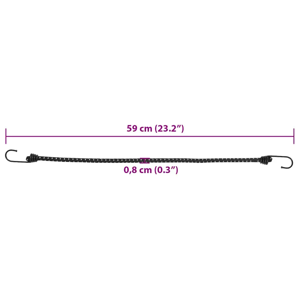 Corde Elastiche con Strisce Riflettenti e Ganci 50 pz 59 cm 4008150