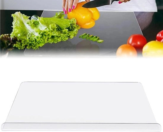 Piastra di taglio acrilica 40 x 30 cm - trasparente - bordo antiscivolo - piastra di taglio da cucina - 3 mm spessa - antiscivolo - per piano di lavoro