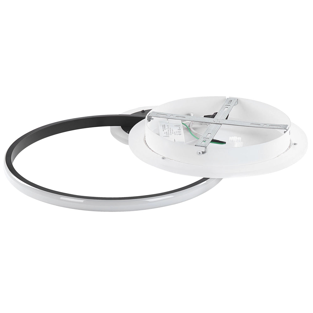 Lampada da soffitto in alluminio acrilico bianco e Nero integrato con luci a LED di forma rotonda plafoniera moderna glamour illuminazione