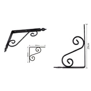 Trade Shop - Set 2 Pz Reggimensola Supporto Staffa Angoliere Fantasia 290x240cm Nera 91279 -
