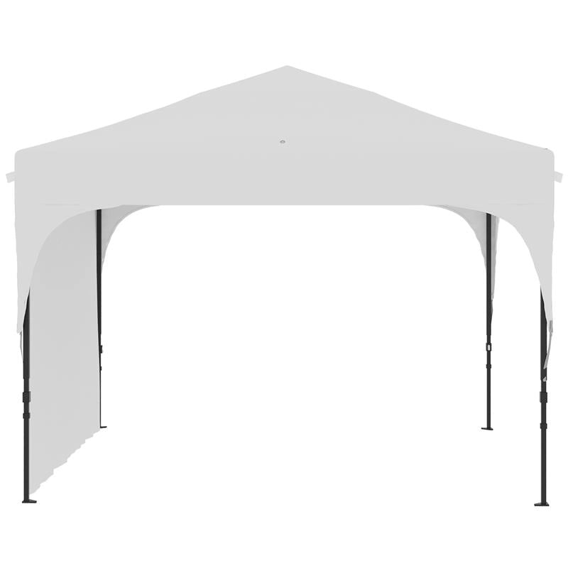 GAZEBO DA GIARDINO 3X3 M AD ALTEZZA REGOLABILE SU 3 LIVELLI, IN POLIESTERE E ACCIAIO, BIANCO