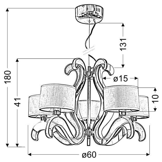 Lampadario Candellux Ambrosia 35-33918 LED E14 rame