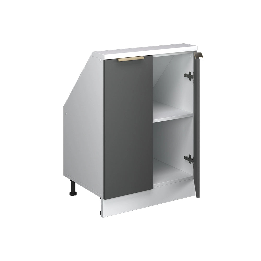 Mobile sottotetto Rion Antracite-oro/Bianco 60 x 83.8 cm con 2 porte Vicco
