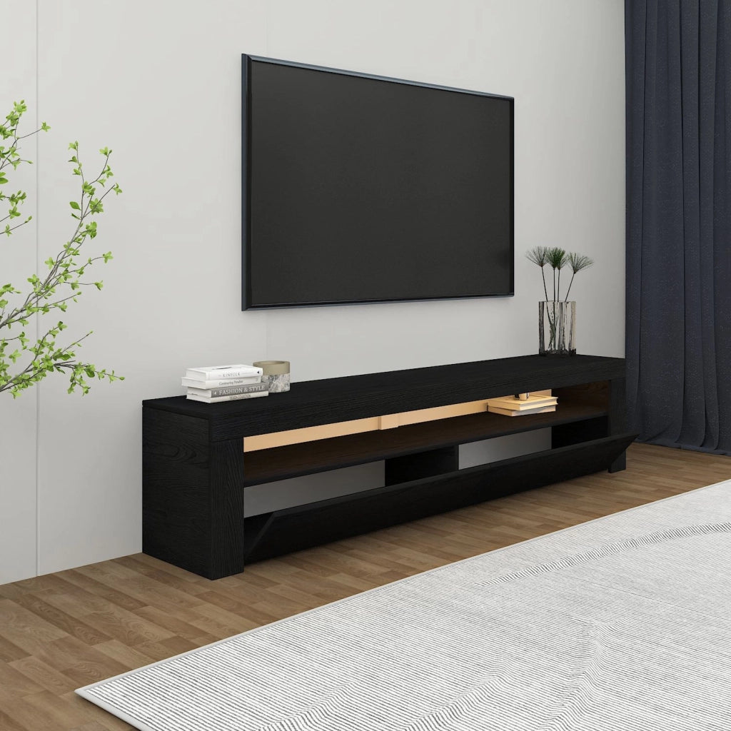 Porta TV in legno "Bati" - 150 x 36 x 46 cm - Nero