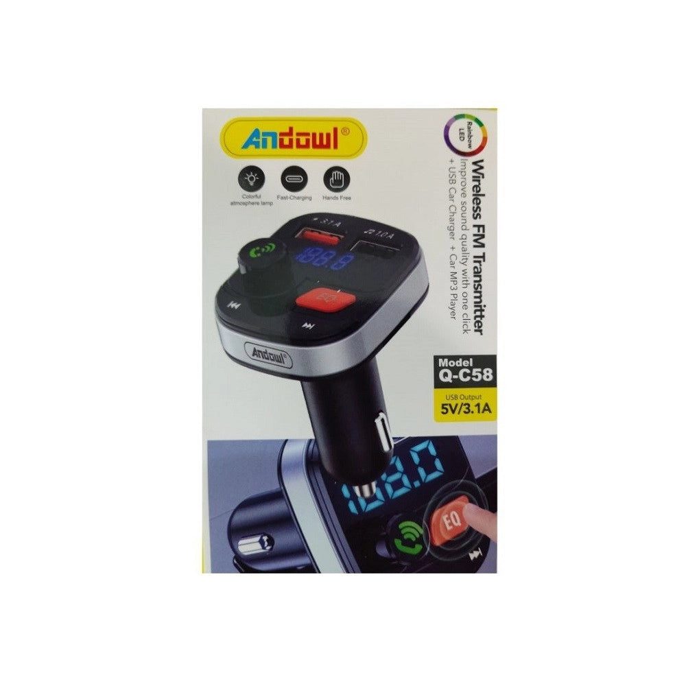 Trade Shop - Trasmettitore Fm Wireless Caricatore Usb Mp3 Per Auto Slot Scheda Memoria Q-c58 -