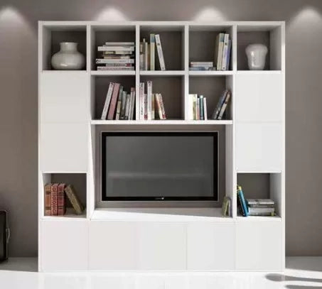 Libreria moderna porta tv bianco soggiorno l218 p30 h218 - Mobili 2G