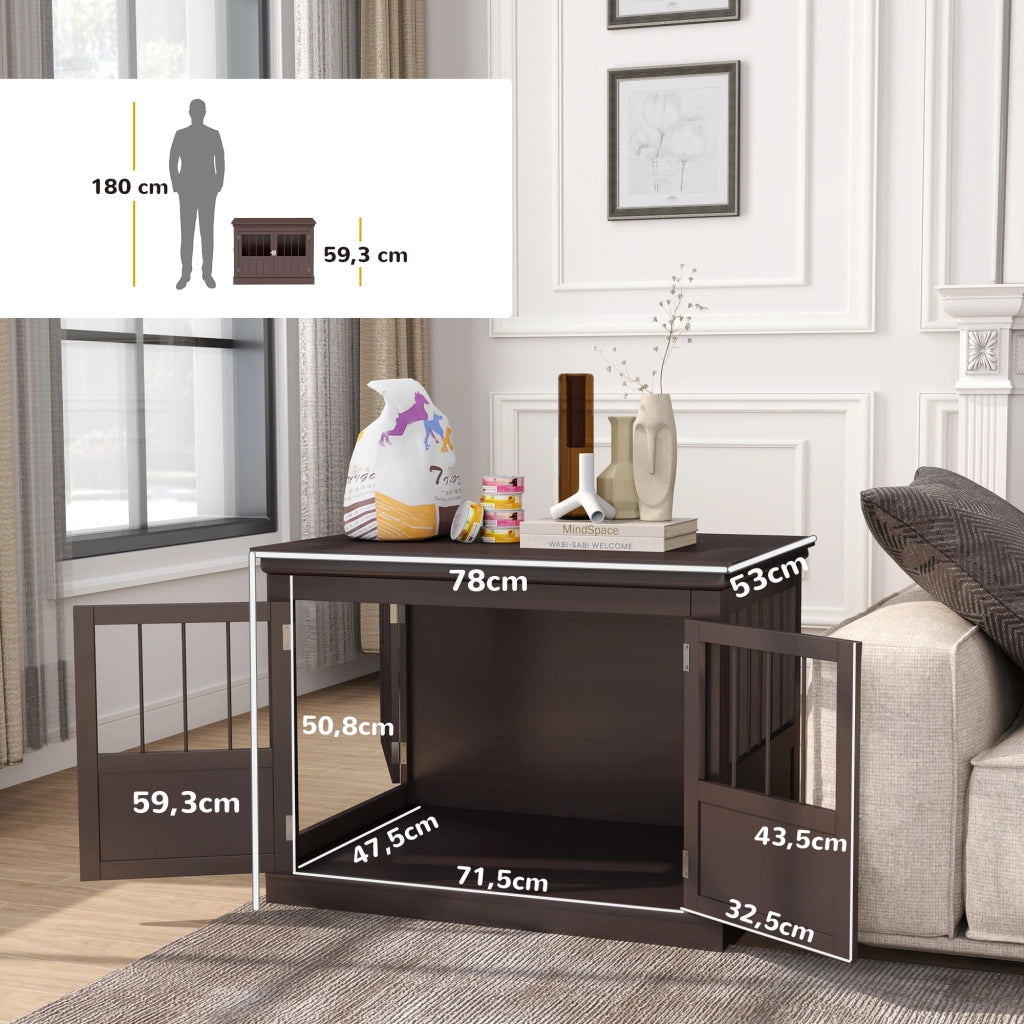 Tavolino da salotto moderno con 3 ante ¨C Zephmum ¨C Marrone 78x53x59 cm