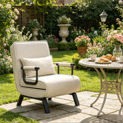 Poltrona letto pieghevole 3 in 1 beige con schienale regolabile