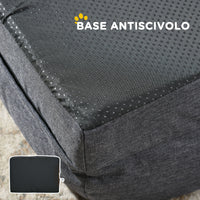 Cuccia Imbottita per Cani Taglia Media con Cuscino Rimovibile Lavabile 90x69x21cm Grigio Carbone