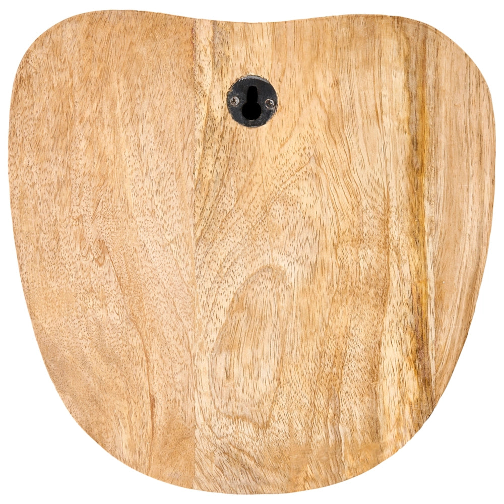 Decorazione da parete in legno di mango rosso decorativa da appendere con motivo astratto a forma di volto, realizzata a mano in stile boho