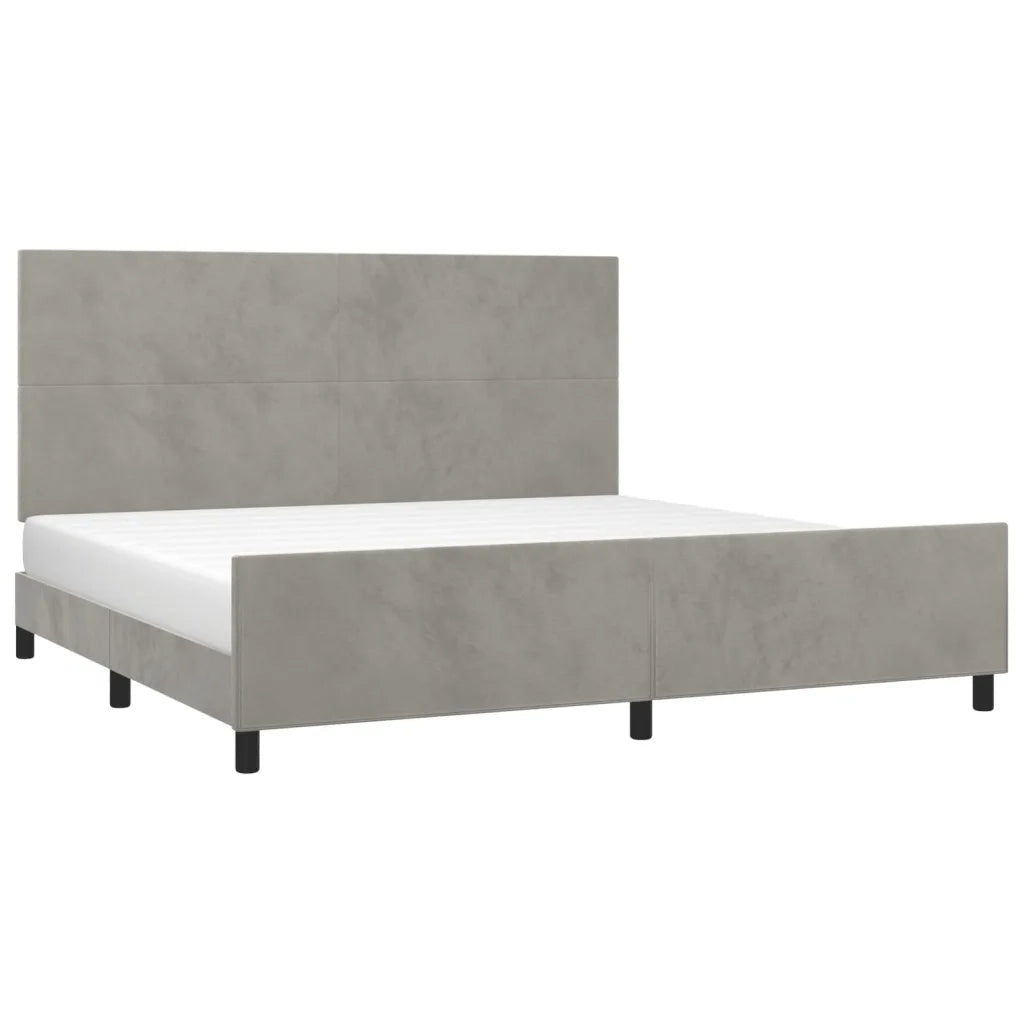 Giroletto senza Materasso Grigio Chiaro 200x200 cm Velluto 3125653
