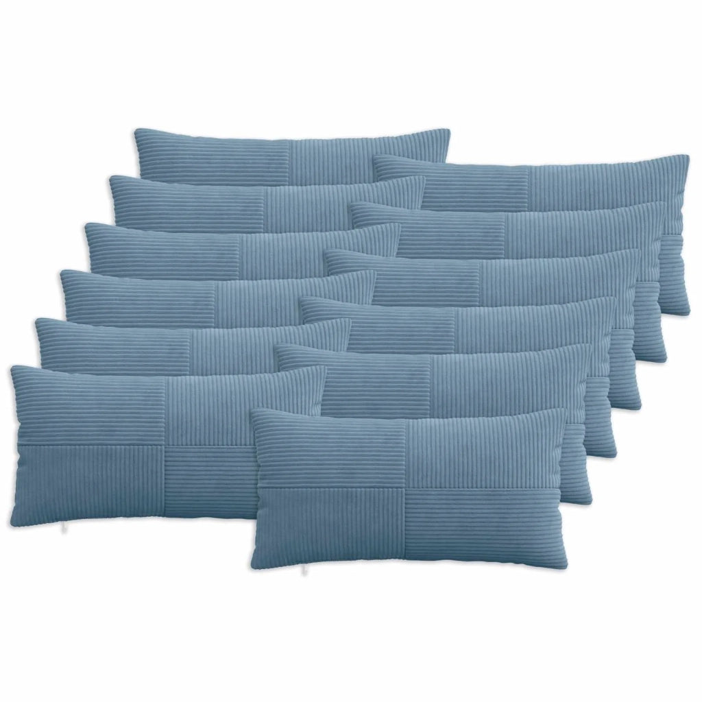 Federa 12 pcs ALMELO Blu 40 x 80 cm corduroy 914622
