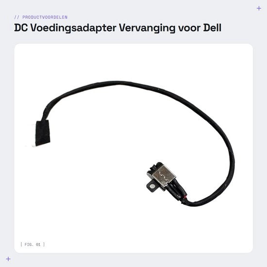 Adattatore di alimentazione DC - Sostituzione per Inspiron 15 - Porta di ricarica - affidabile e duraturo - Adatto per più modelli