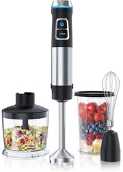 Set di Frullatore a Stantuffo - Manuale - Frullatore Set - Set di Purea - Moina a Mano - Macchina da Cucina - Acciaio Inox - 3 in 1 - Accessori Frullatore - Zuppe - Smoothies - Cibo per Bambini