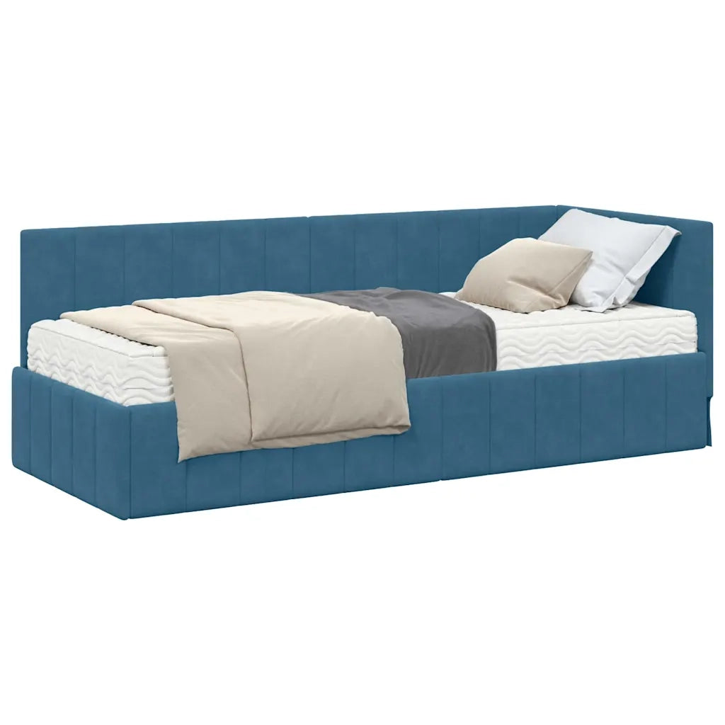 vidaXL Cornice del letto ad angolo Blu 80 x 200 cm Velluto