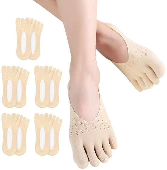Compressi Antislip per Pilates e Yoga - 5 Paia - Ademend - Ortopedici - Materiale Velluto - Compressi per Gamba