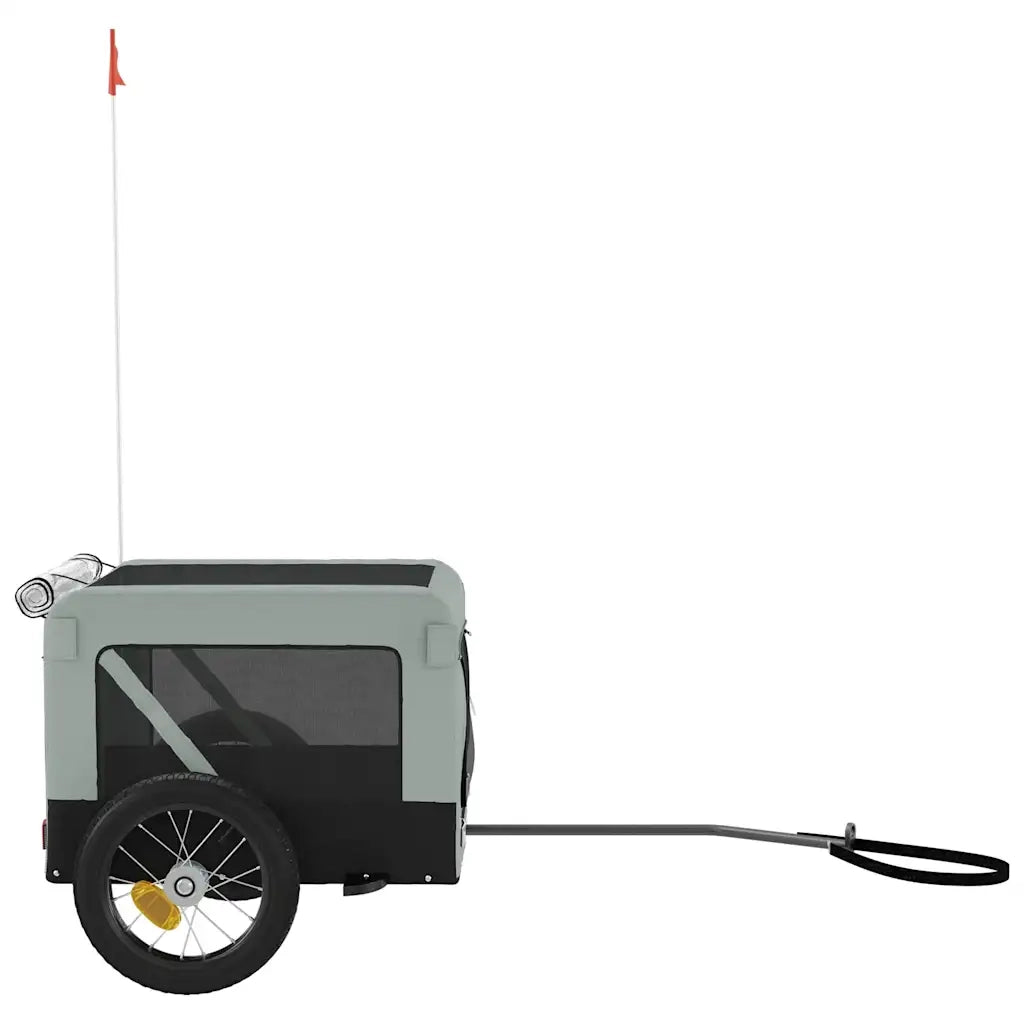 Rimorchio da Bici per Animali Grigio e Nero Oxford e Ferro CFW7271295