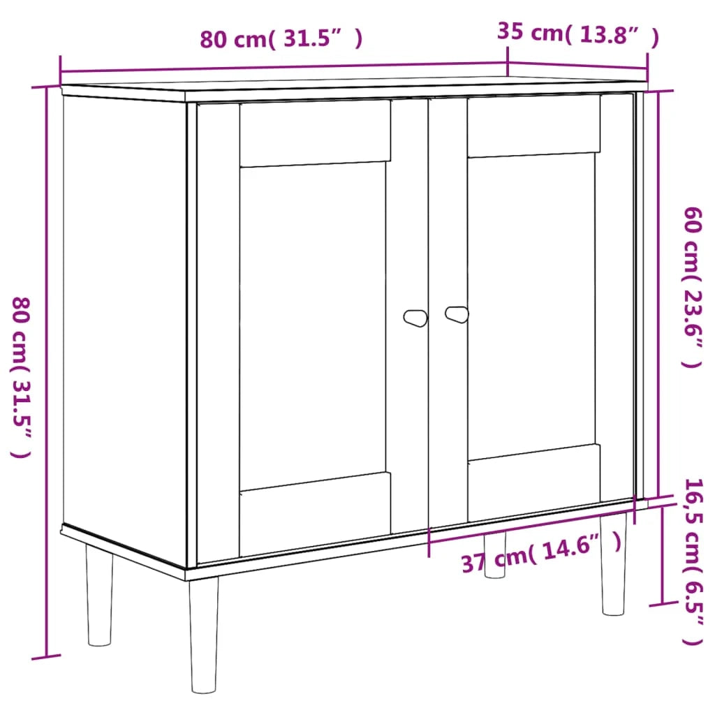 Credenza buffet cassettiera mobile contenitore organizer cucina soggiorno soggiorno effetto rattan 80 x 35 x 80 cm legno massiccio di pino bianco 02_0036224