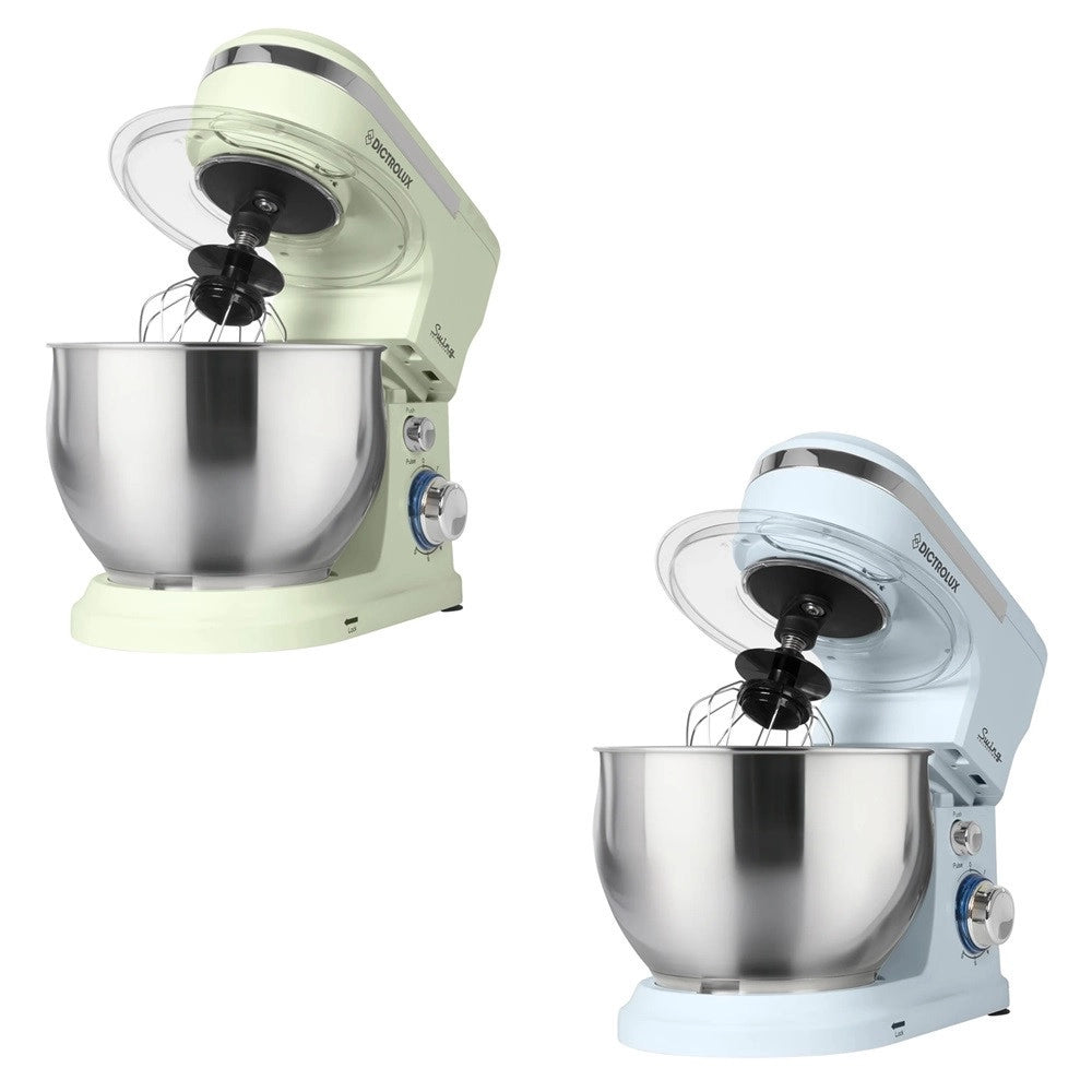 Trade Shop - Impastatrice Planetaria Da Cucina 1000w 5lt Con Coperchio Paraschizzi 3 Ganci 6 Velocità -