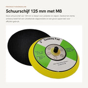 Disco abrasivo 125 mm con viti M8 per pulire e smerigliare