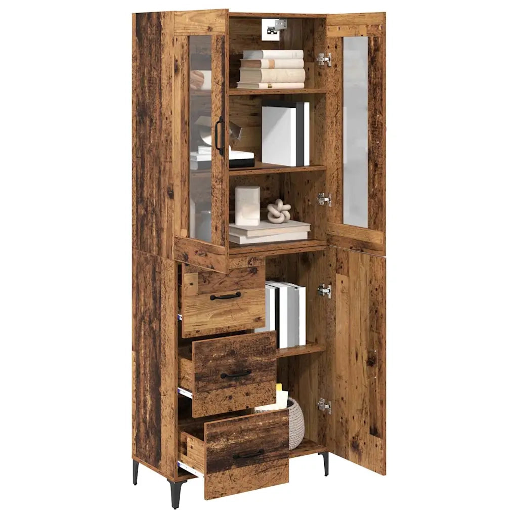 Credenza | Madia | Buffet da pranzo | Armadio da pranzo Legno vecchio 69,5 x 34 x 180 cm Legno multistrato