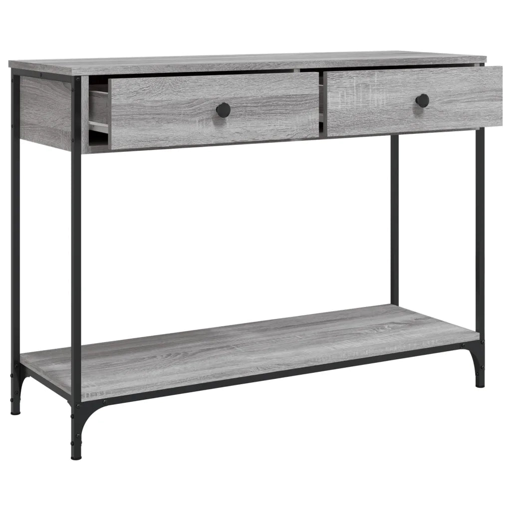 Tavolino Consolle | Tavolo d'Ingresso Grigio Sonoma 100x34,5x75cm Legno Multistrato
