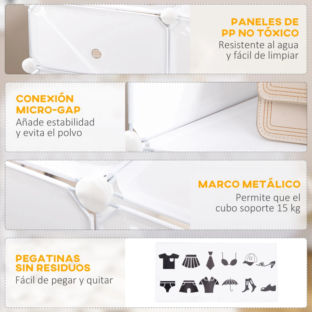 Armadio modulare 6 cubi plastica ¨C zephmum ¨C bianco 60x30x120