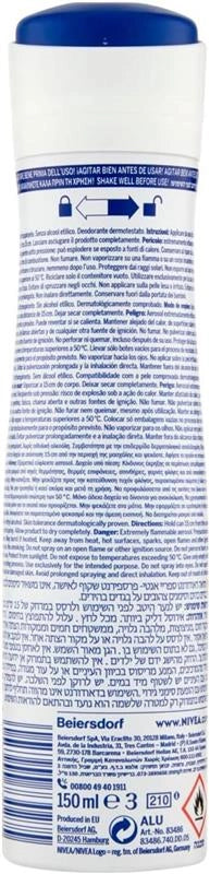 NIVEA DEODORANTE SPRAY BLACK&WHITE INVISIBLE ULTIMATE IMPACT 48H DI PROTEZIONE - 150 ML
