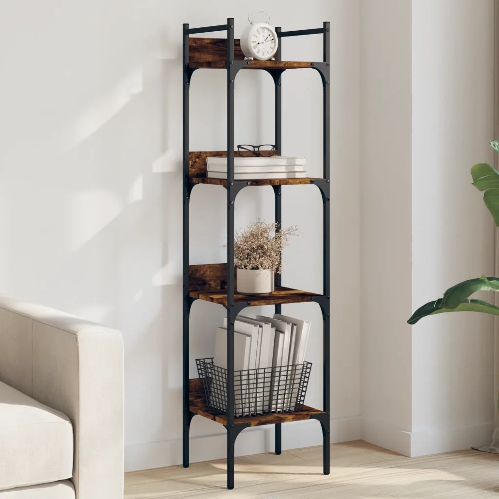 Libreria 4 Ripiani Rovere Fumo 35x30x138,5 cm Legno Multistrato 838850