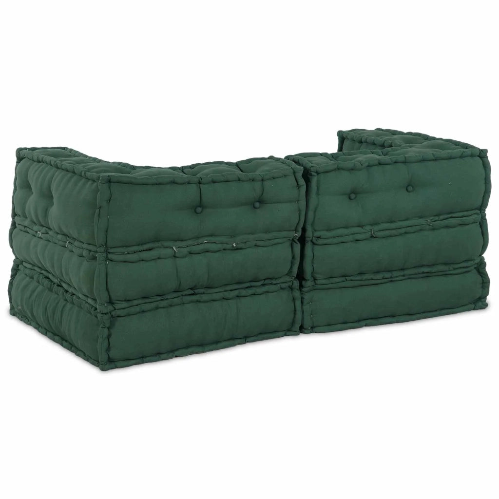 Unità di Divano Modulare 2 pcs Verde 140 x 70 x 56 cm Tessuto