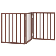 Cancelletto di sicurezza pieghevole per cani a 3 pannelli 150 cm legno di pioppo marrone 02_0023072