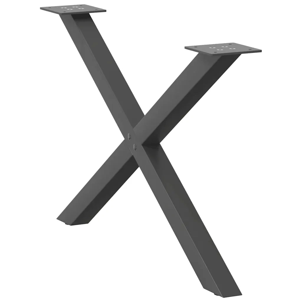 vidaXL Gambe per Tavolino da Caffè a Forma di X 2 pz Antracite 70x(42-43) cm Acciaio