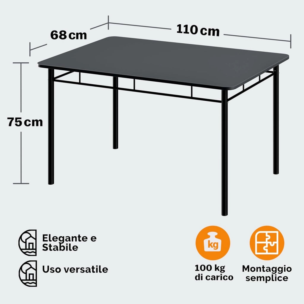 ® Gruppo di Sedute Leo Set 5 Pezzi Tavolo da Pranzo con 4 Sedie Set di Mobili per Sala Cucina Soggiorno Salotto Set da Pranzo Tavoli Sedia