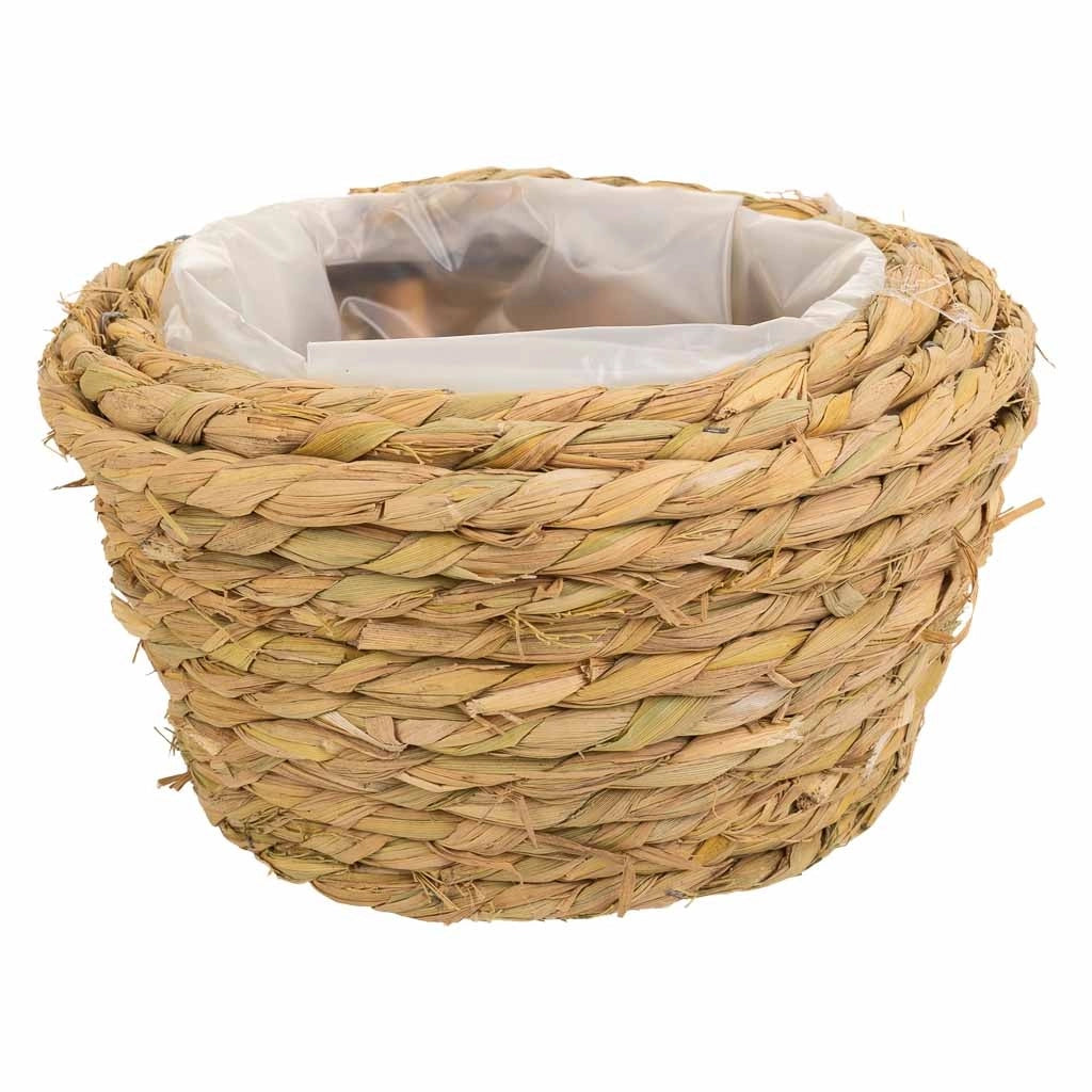 Cesto in corda intrecciata marrone d19x9,5h
