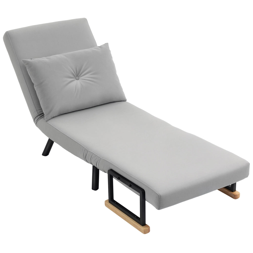 Divano Letto Singolo Pieghevole Convertibile 4 in 1 ¨C zephmum ¨C 63x73x81 cm Grigio