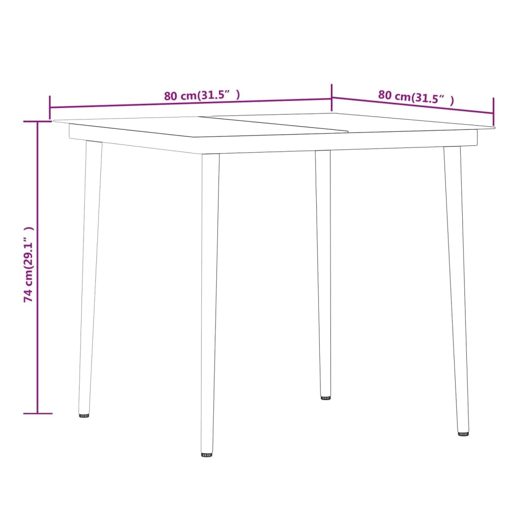 Set da pranzo da giardino per esterni da 5 pezzi mobili marroni e neri 02_0013833