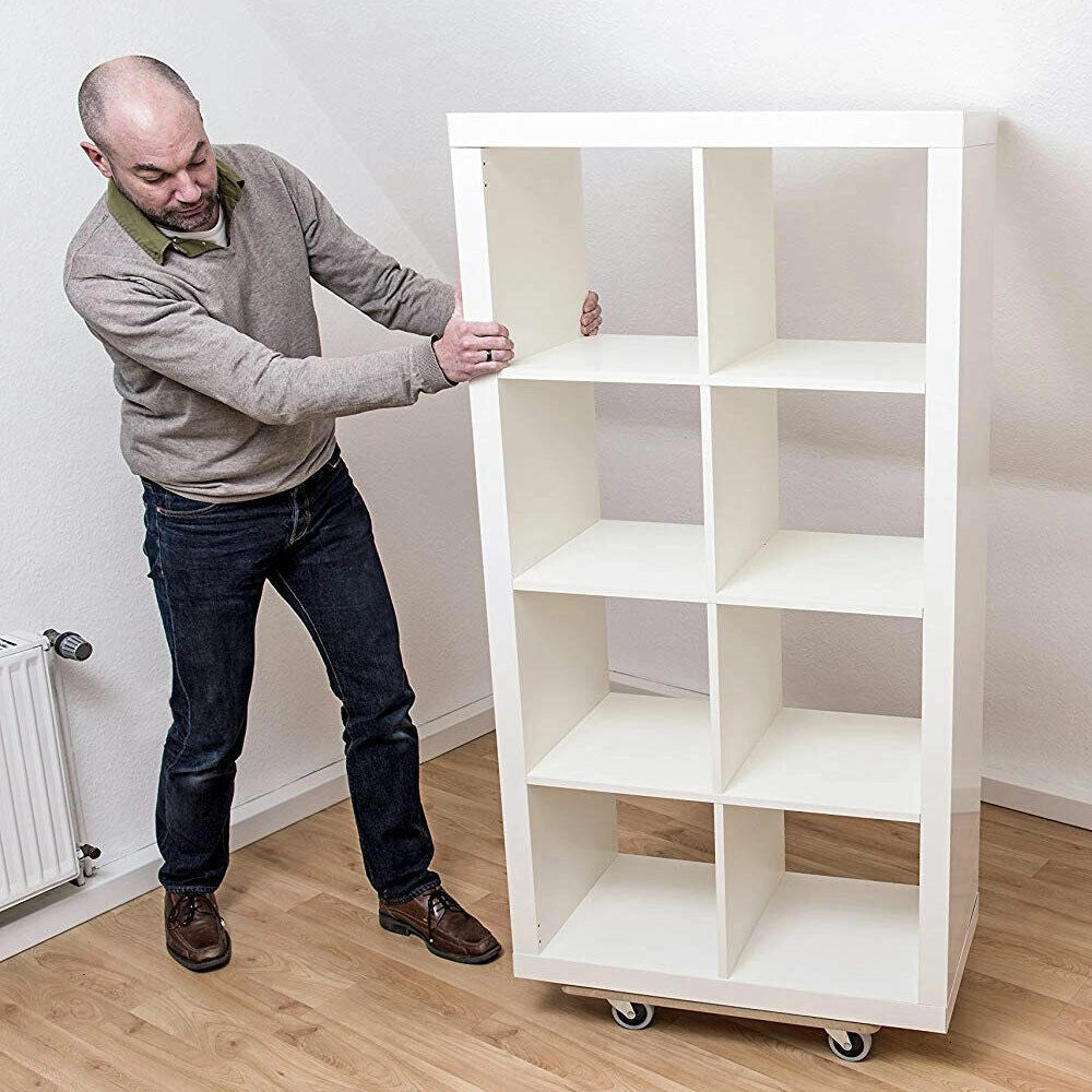 Carrello Pedana con Ruote Sposta Carichi Mobili in Legno Carico Max 150 kg