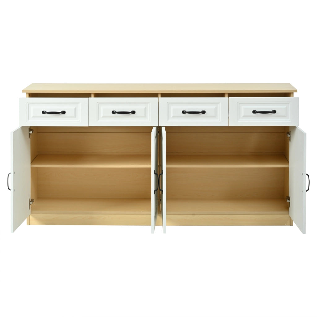 MADIA multifunzione 160x35x80 cm MDF Bianca e color legno naturale