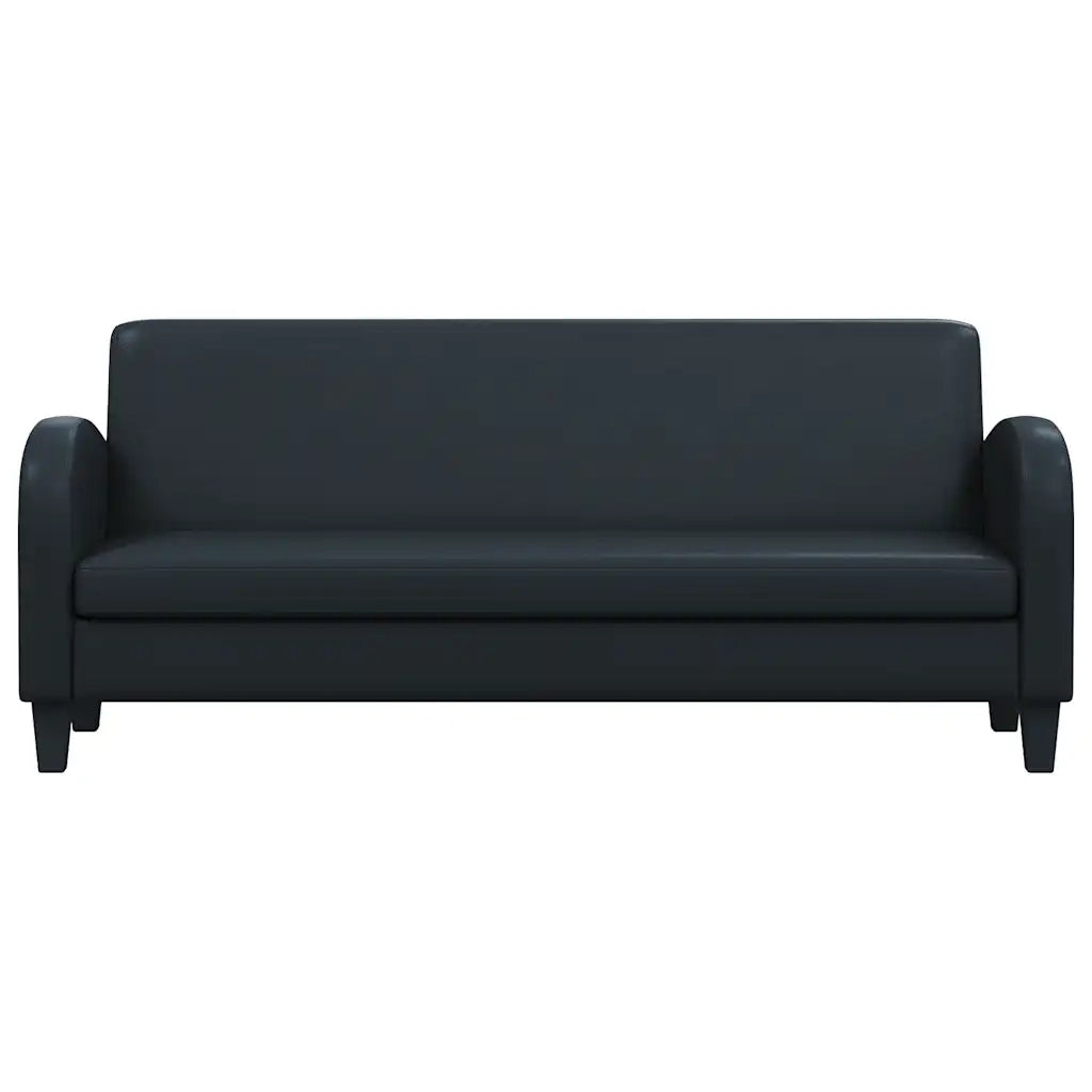 Divano a 3 Posti in Pelle Sintetica Nero cod mxl 25082