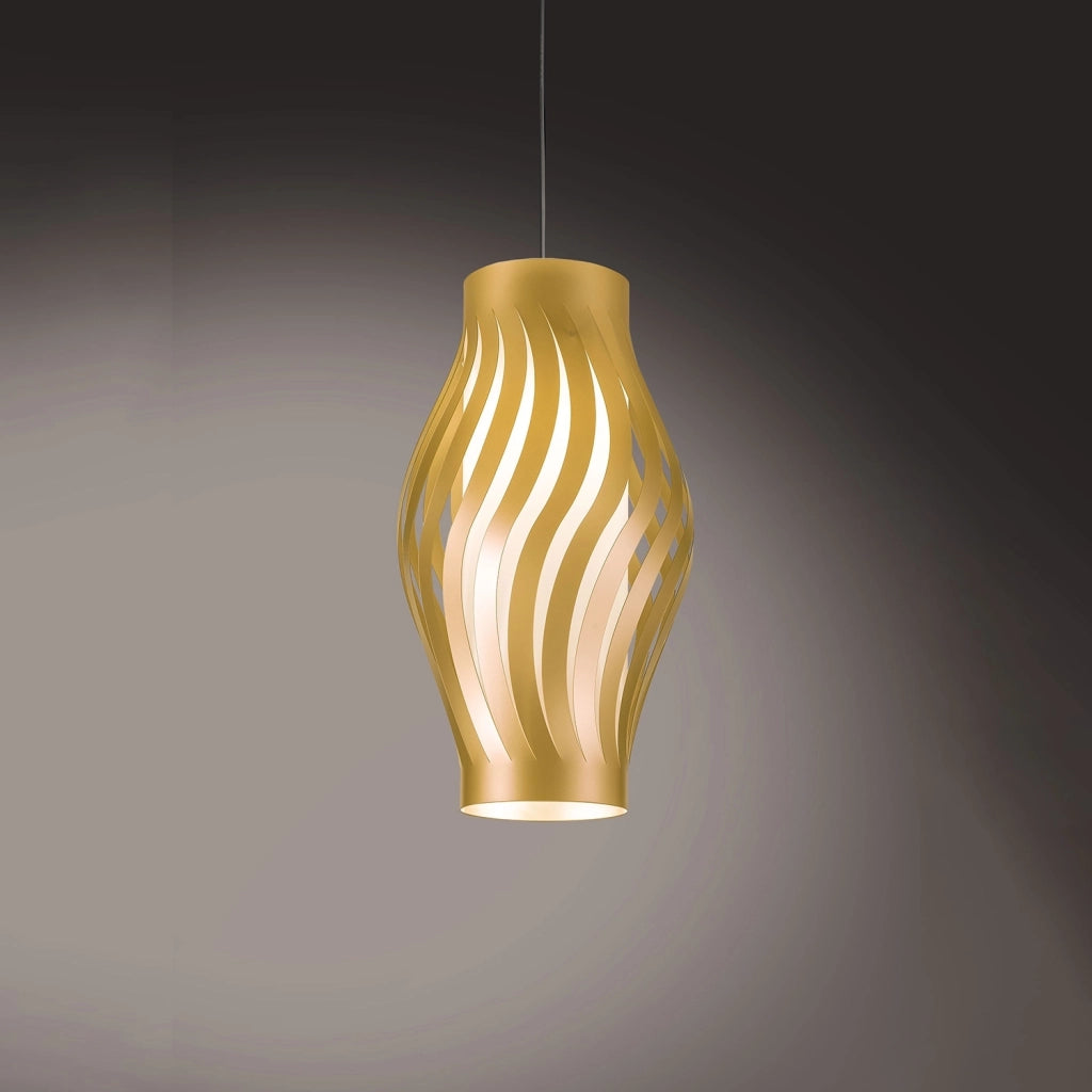 Sospensione Moderna Helios Polilux ® New Gold 1 Luce E27 H40Cm
