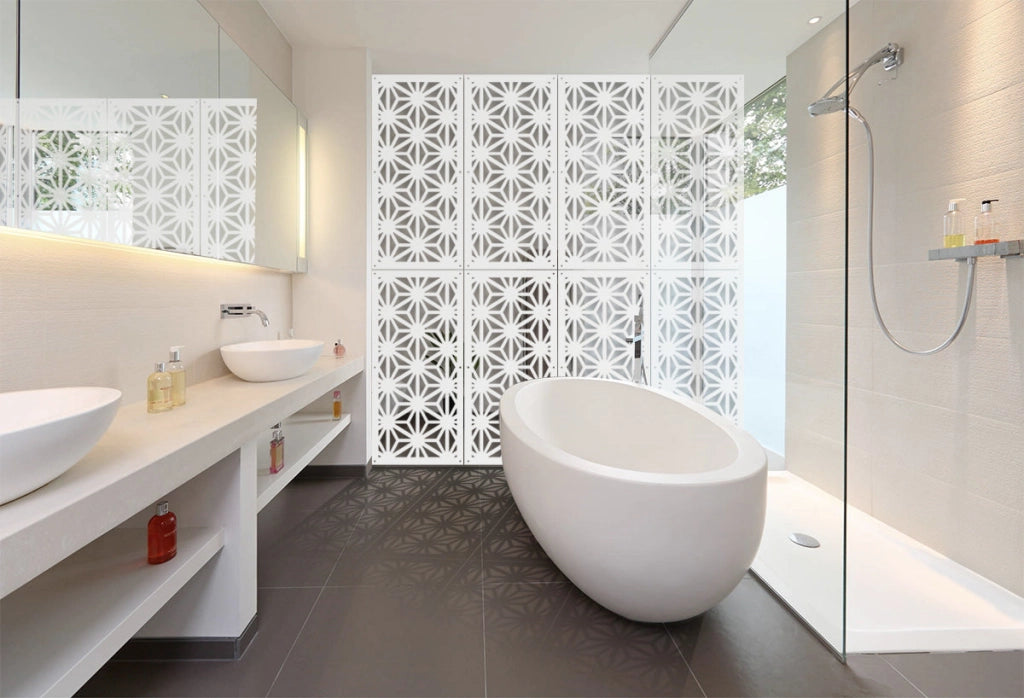 RADIANT - Pannello in PVC traforato - Parasole Colore: bianco, Misura: 47x94 cm