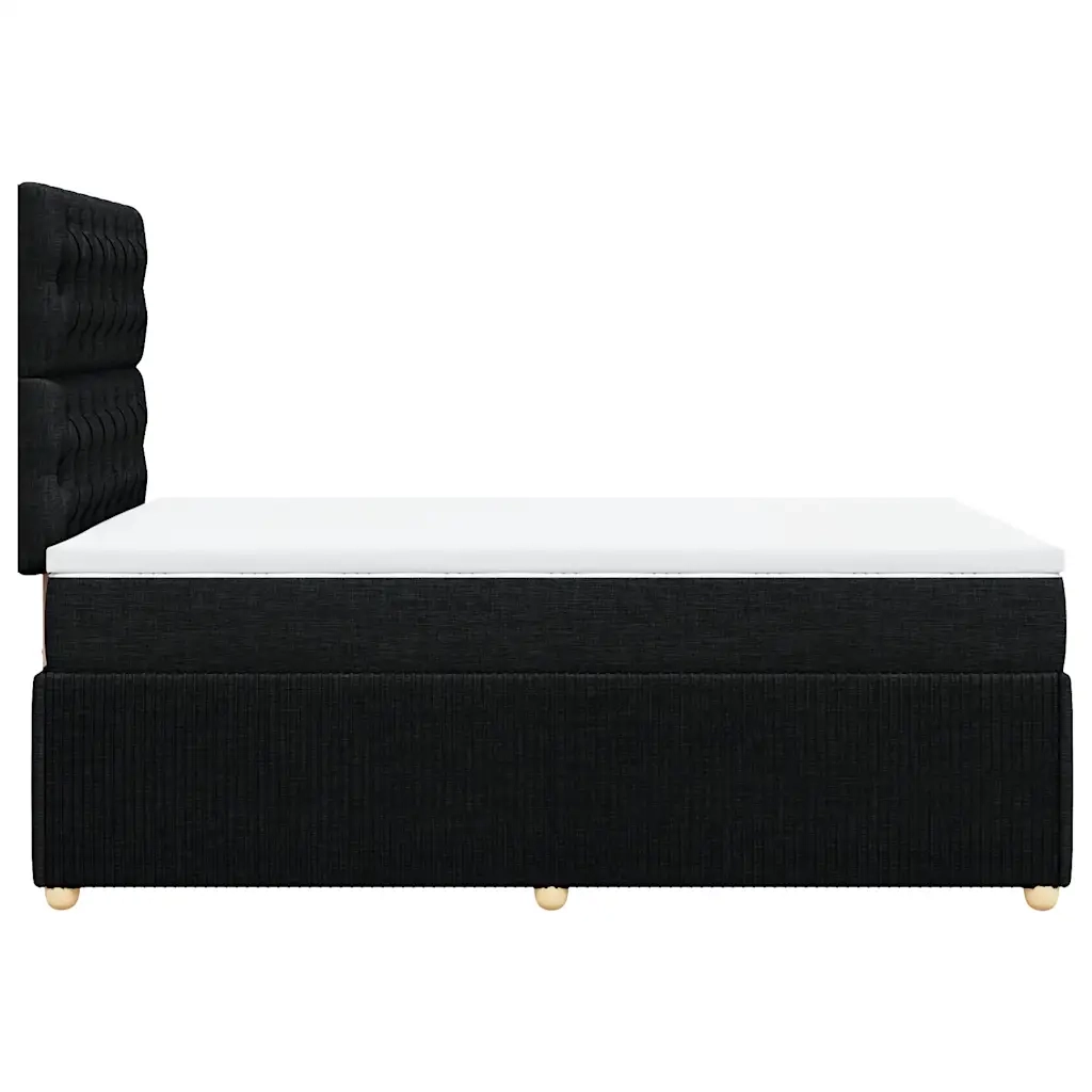 Giroletto a Molle con Materasso Nero 120x190 cm in Tessuto 3292004