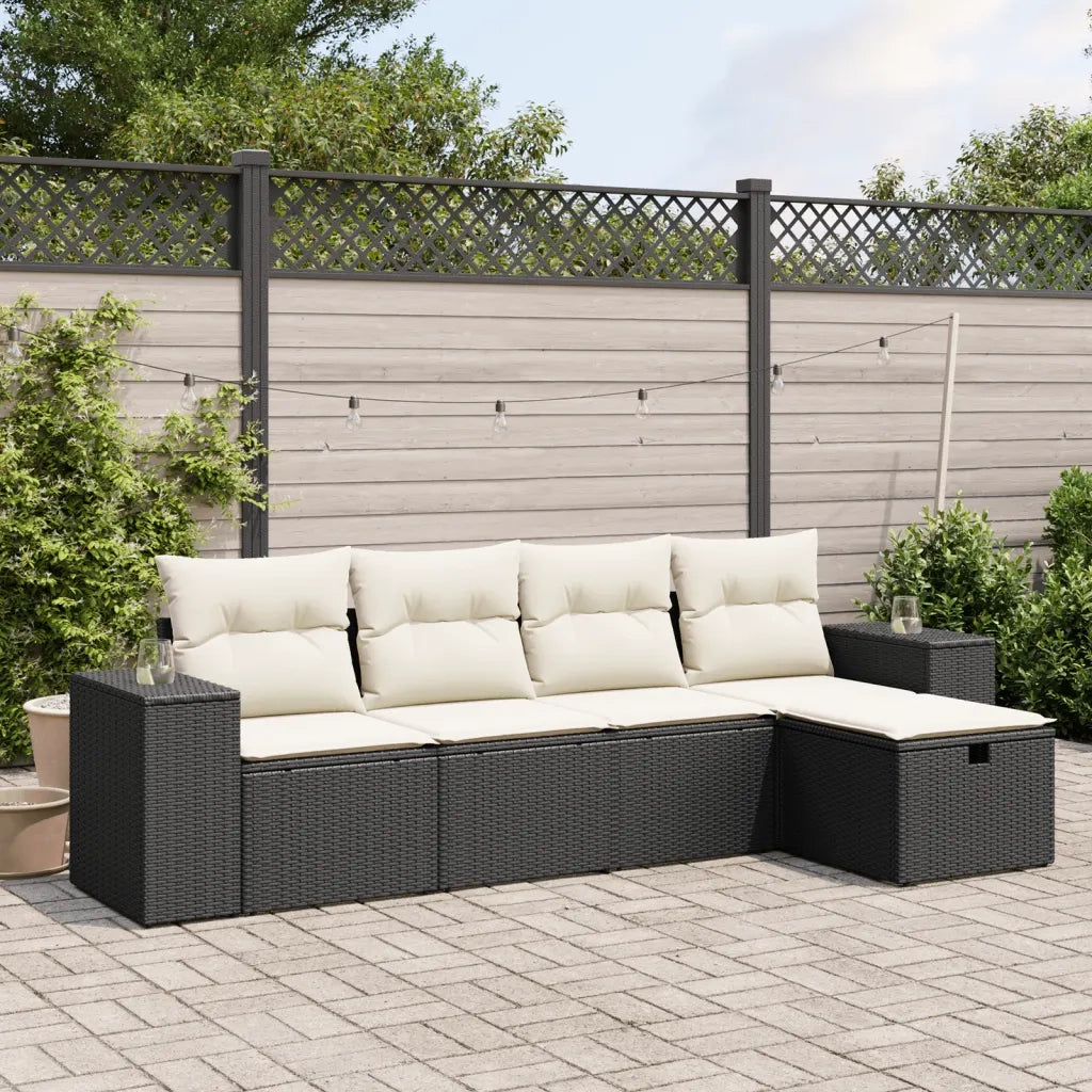Set Divani da Giardino 5 pz con Cuscini in Polyrattan Nerocod mxl 91353
