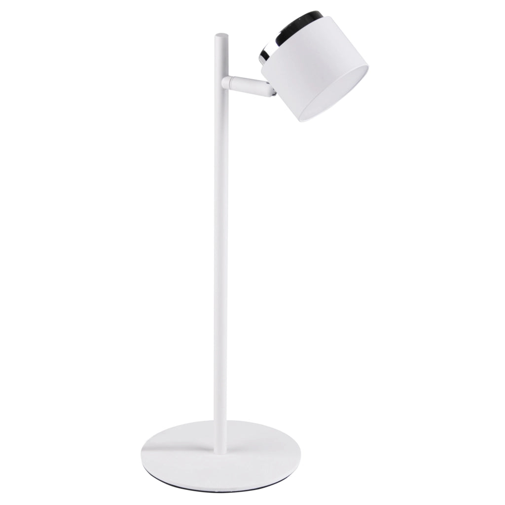 Lampada da tavolo LED bianca cromata 3000K Kubik Polux