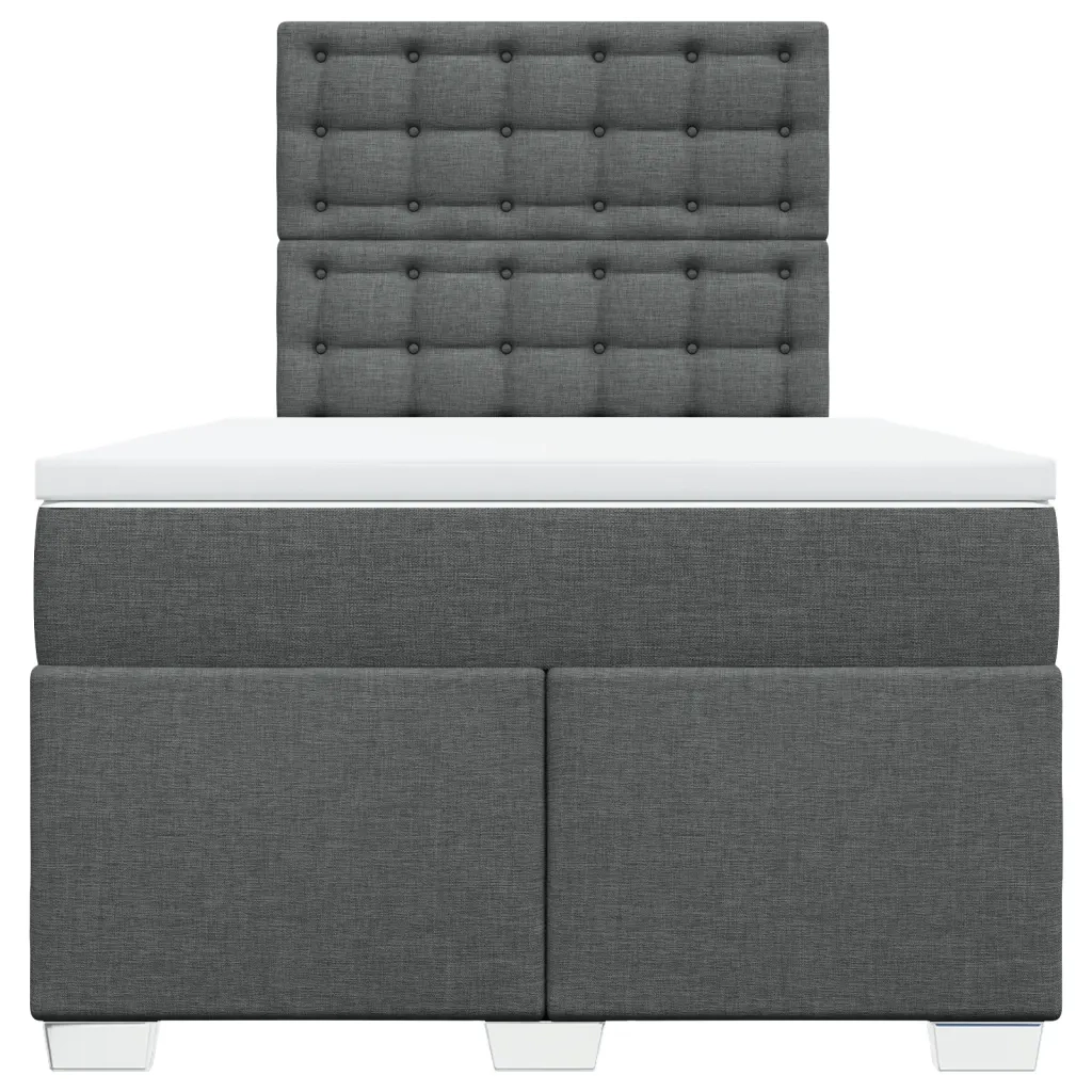 Giroletto a Molle con Materasso Grigio Scuro 120x190cm Tessuto