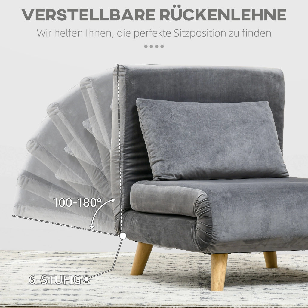 POLTRONA LETTO 72x78x79 cm Grigio in poliestere